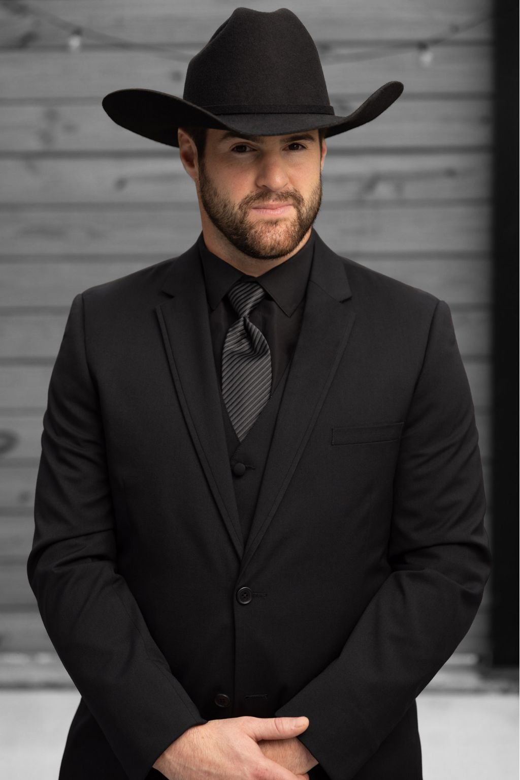 Man dressed in formal Western Wear, styled by Perfect Fit Formal Wear and Paul Huenefeldt